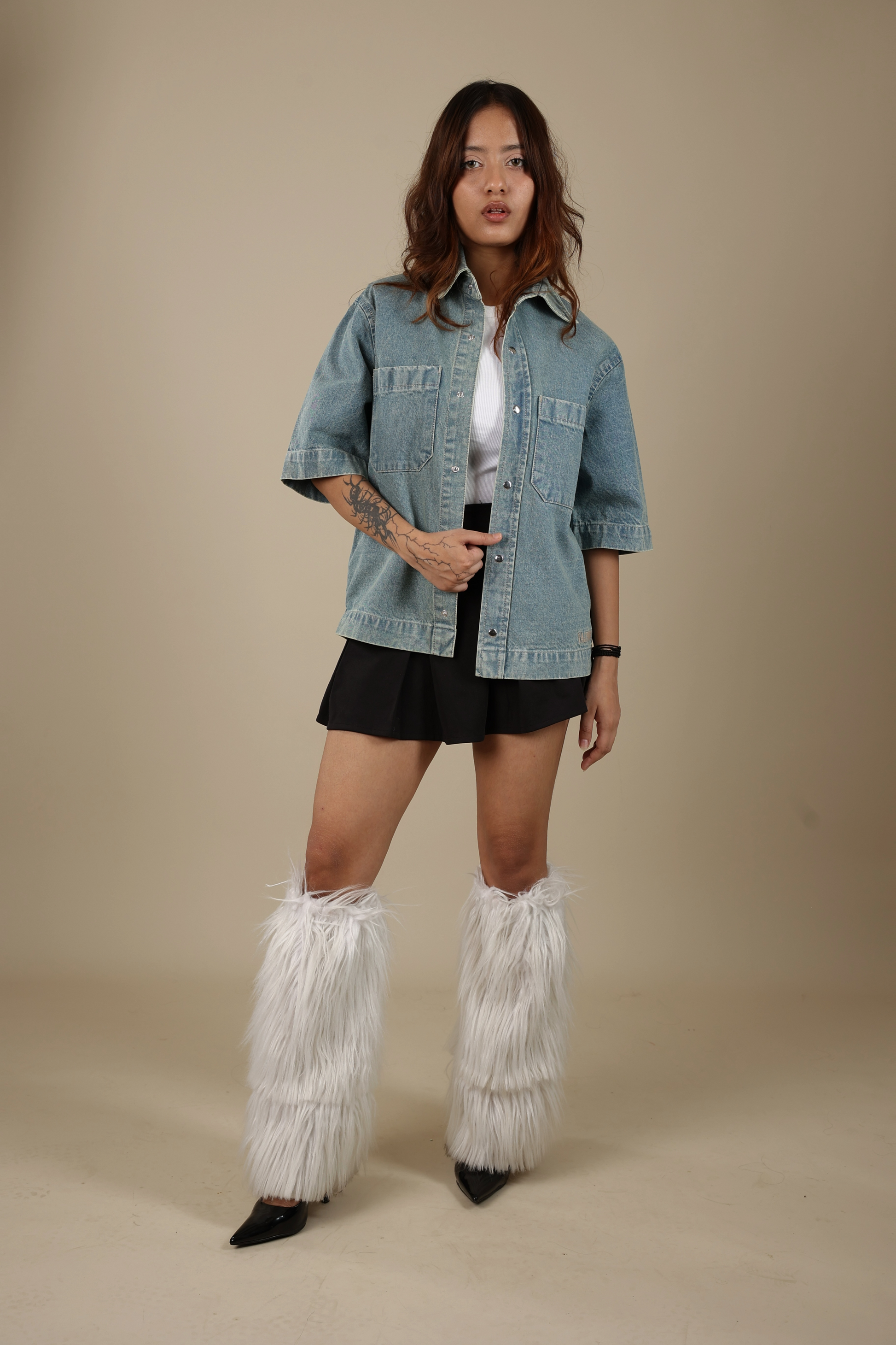 Blue Zircon Denim Shirt - Valphah