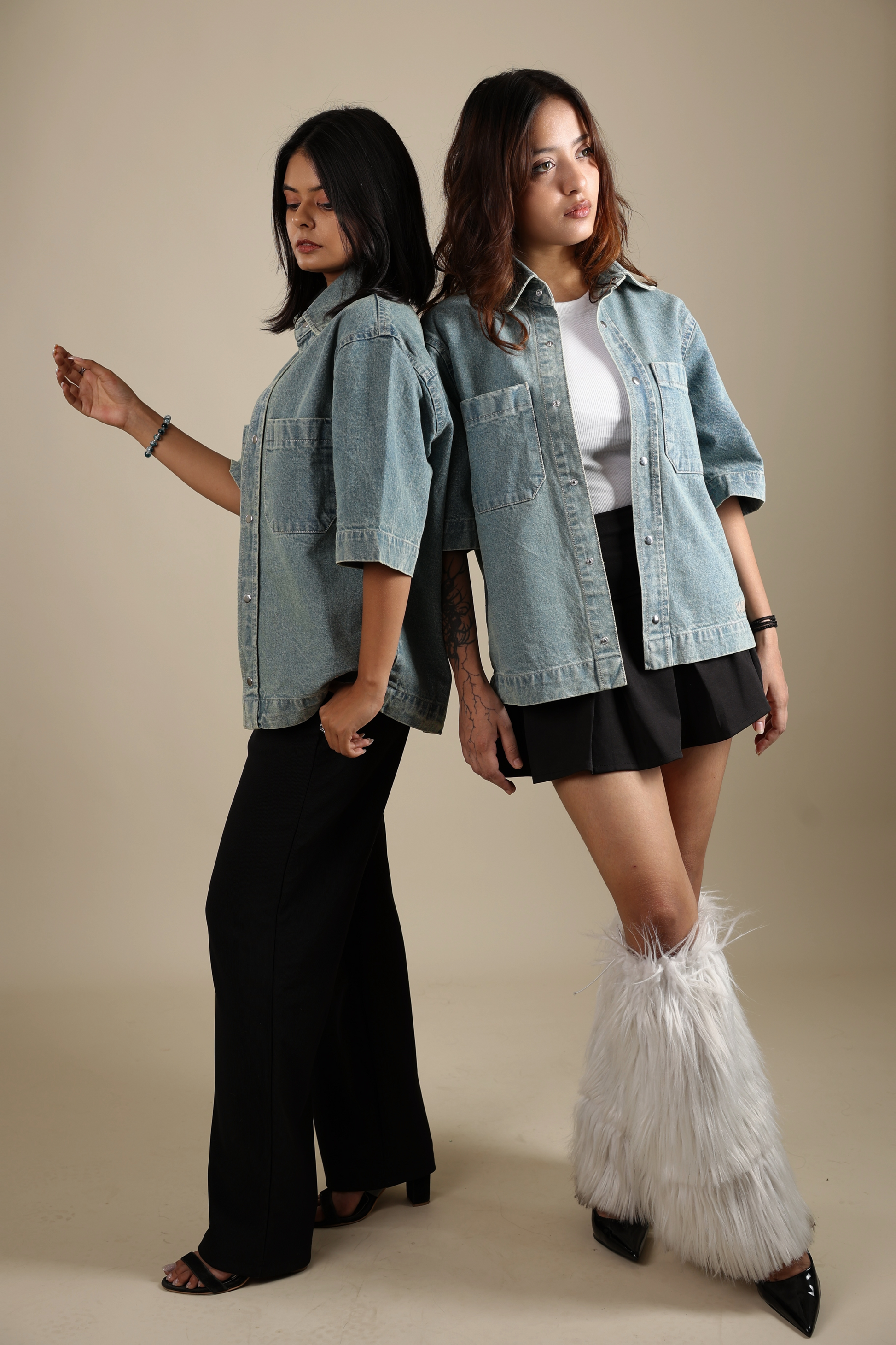 Blue Zircon Denim Shirt - Valphah