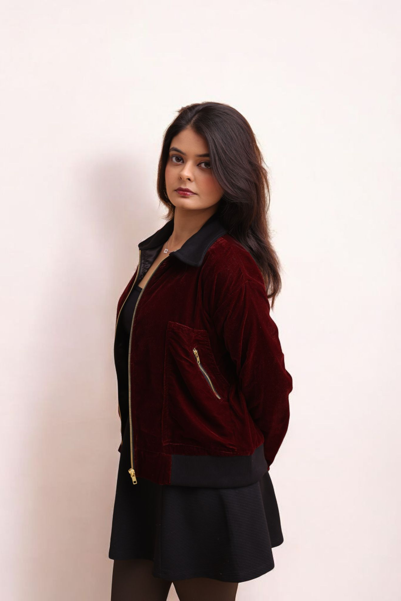 Mulberry Velvet Jacket - Valphah