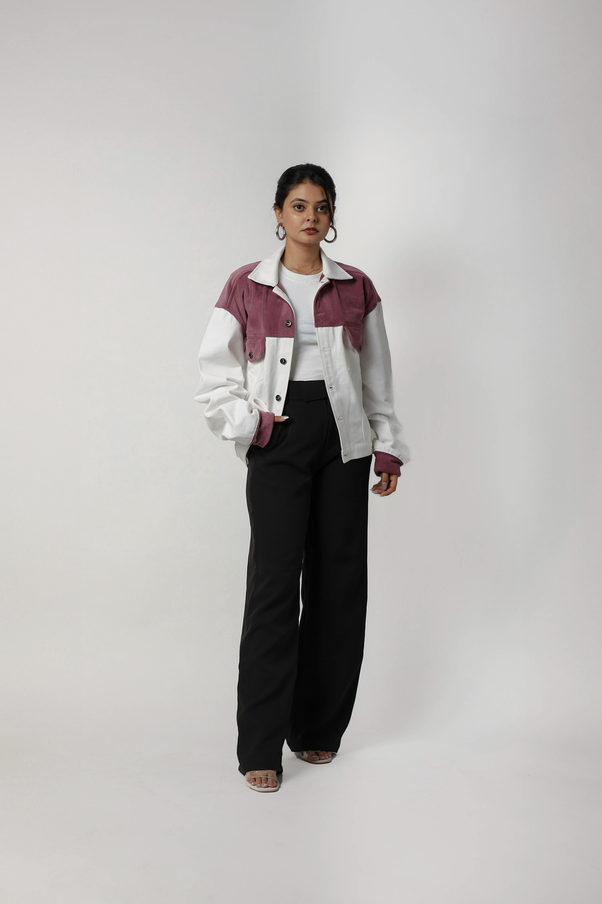 Rosette Ridge Denim Suede Jacket - Valphah
