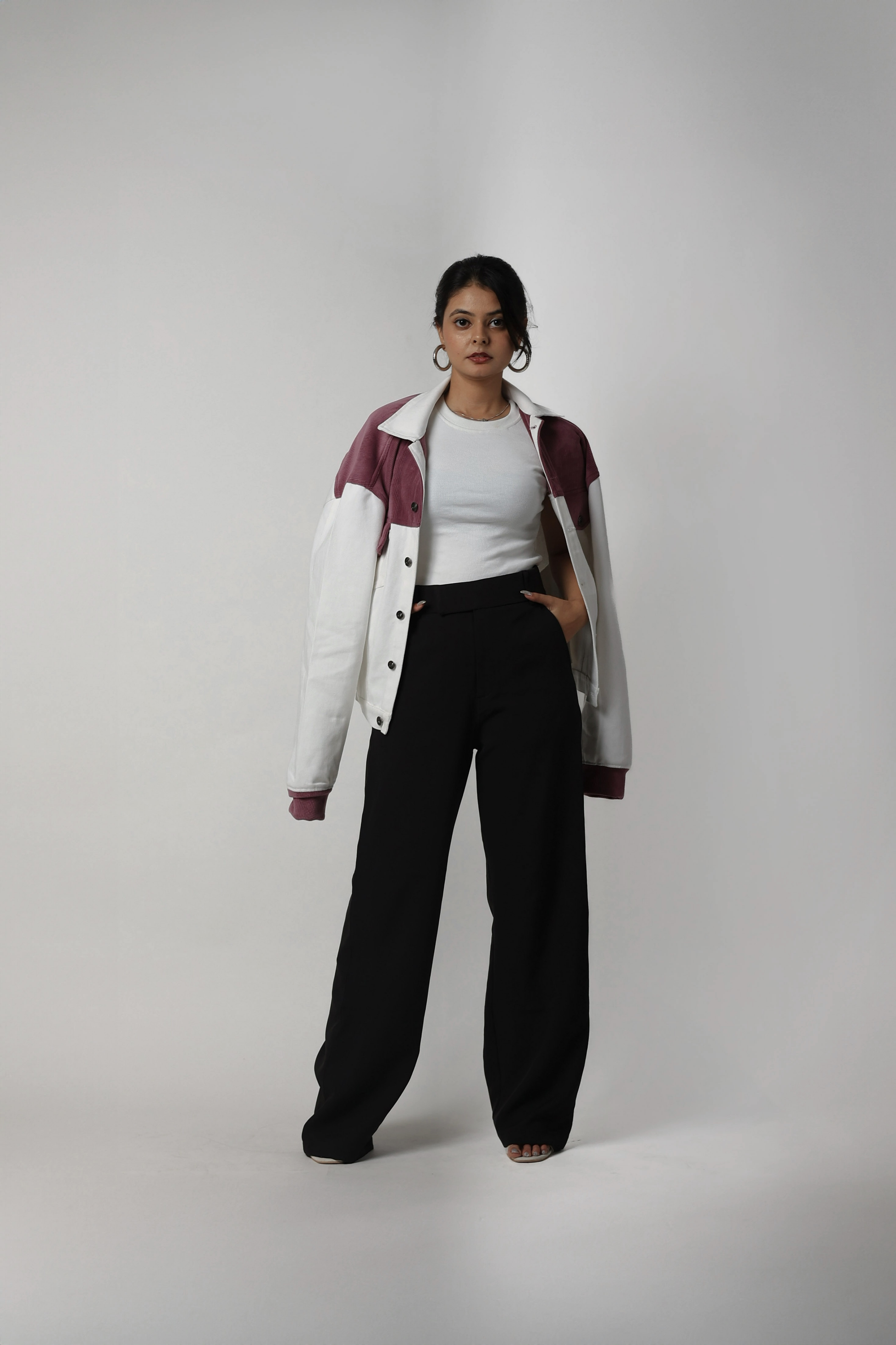 Rosette Ridge Denim Suede Jacket - Valphah