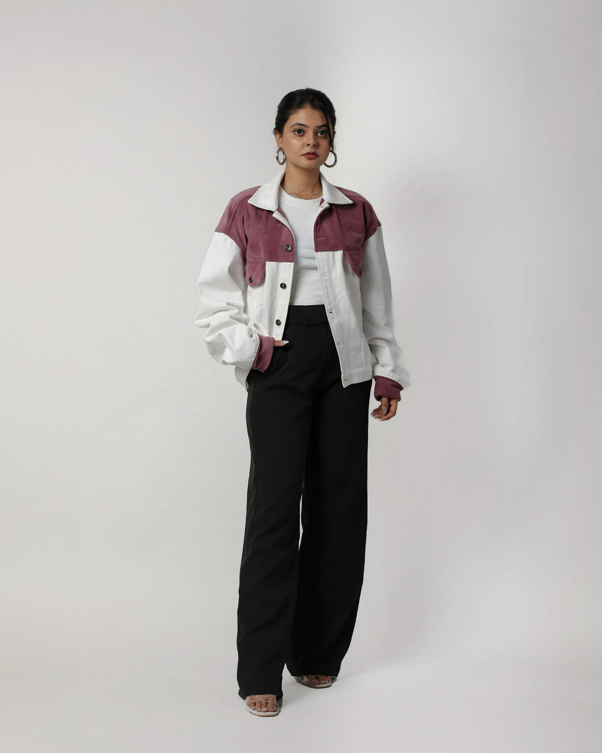 Rosette Ridge Denim Suede Jacket