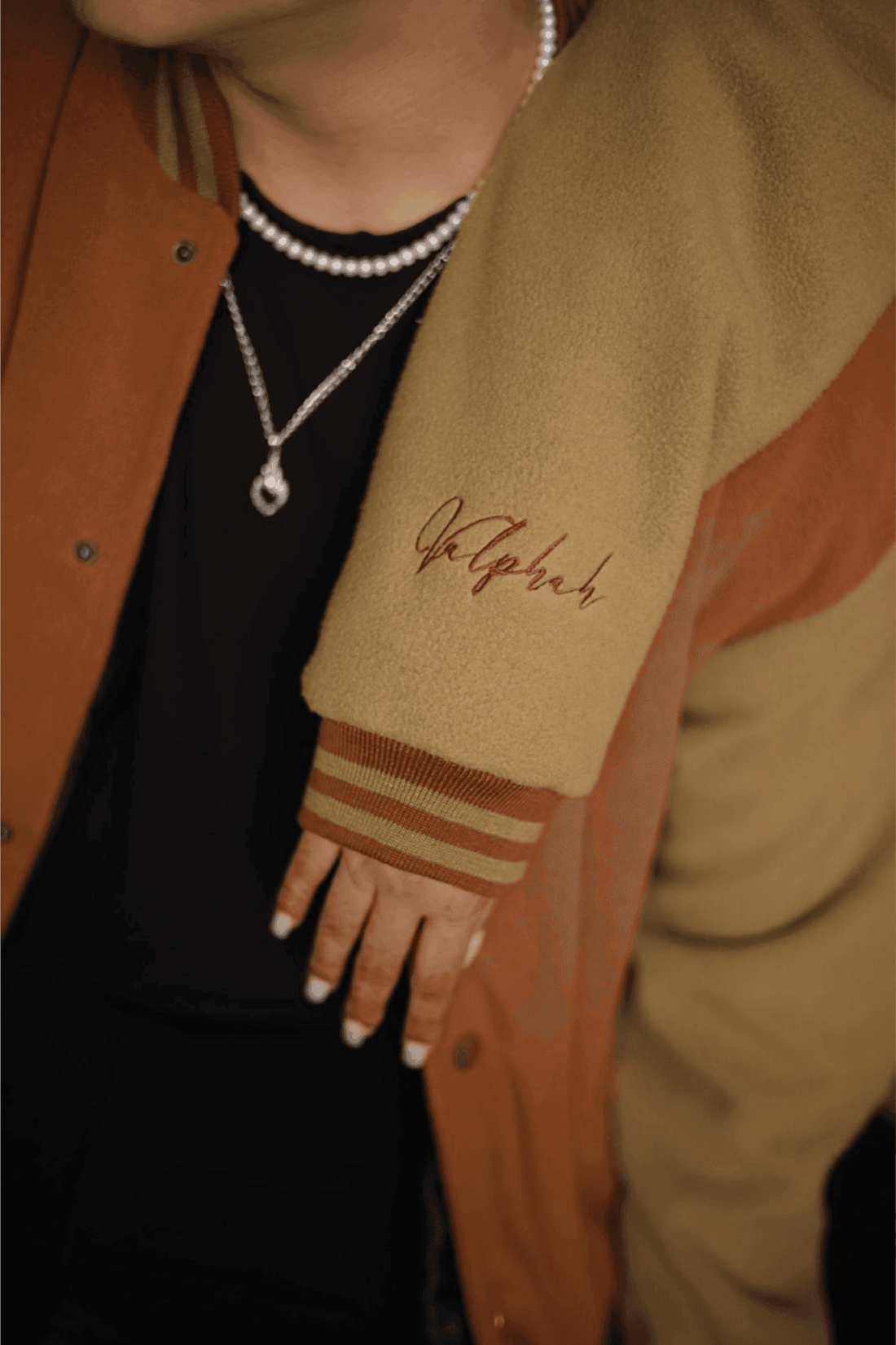 Vintage Brown and Beige Varsity Jacket - Valphah -