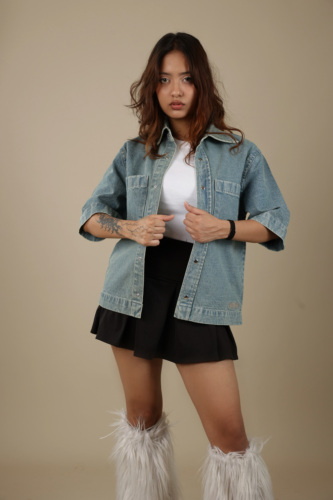 Blue Zircon Denim Shirt - Valphah