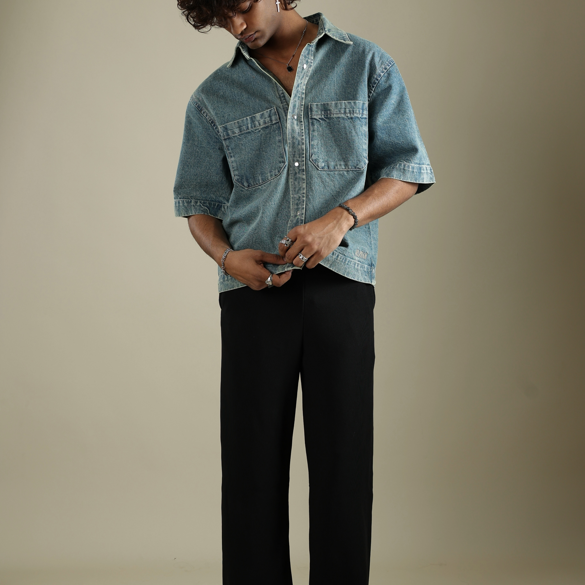 Blue Zircon Denim Shirt
