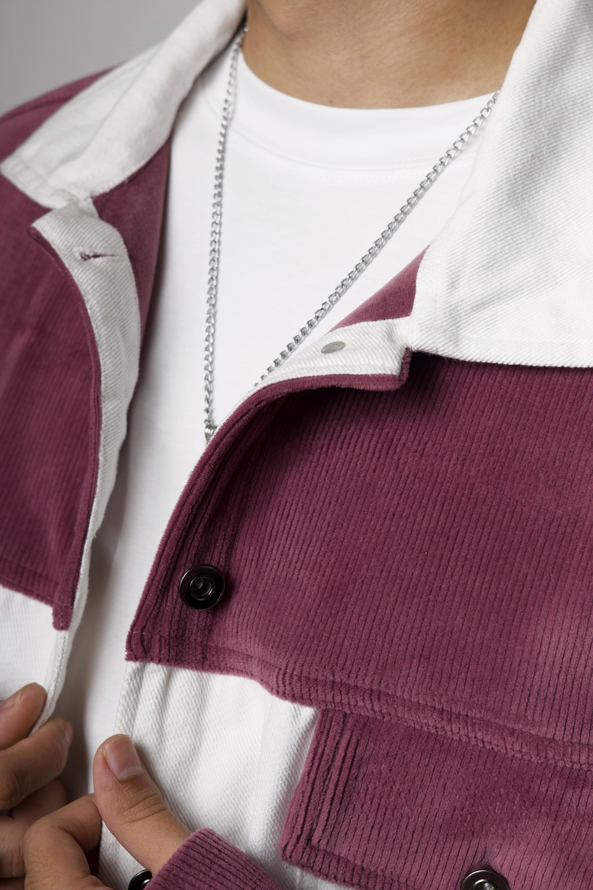 Rosette Ridge Denim Suede Jacket - Valphah