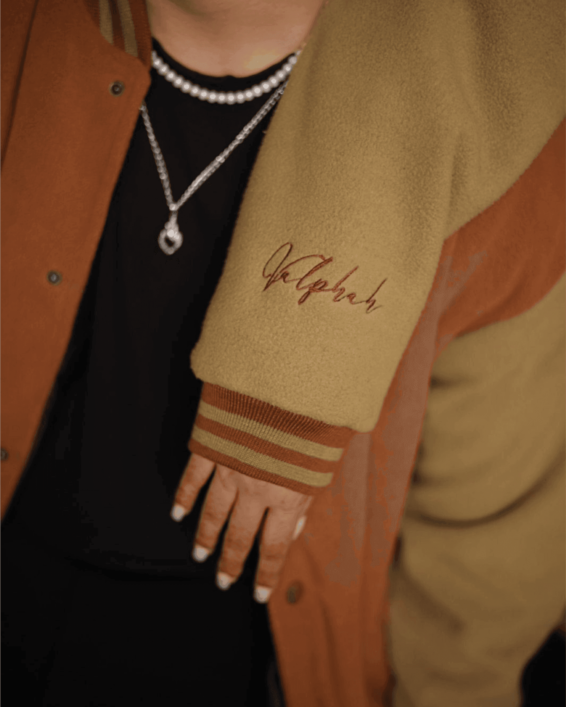 Vintage Brown and Beige Varsity Jacket