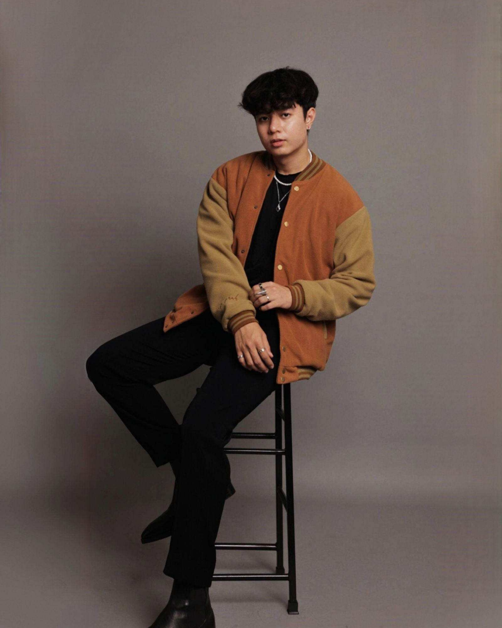 Vintage Brown and Beige Varsity Jacket