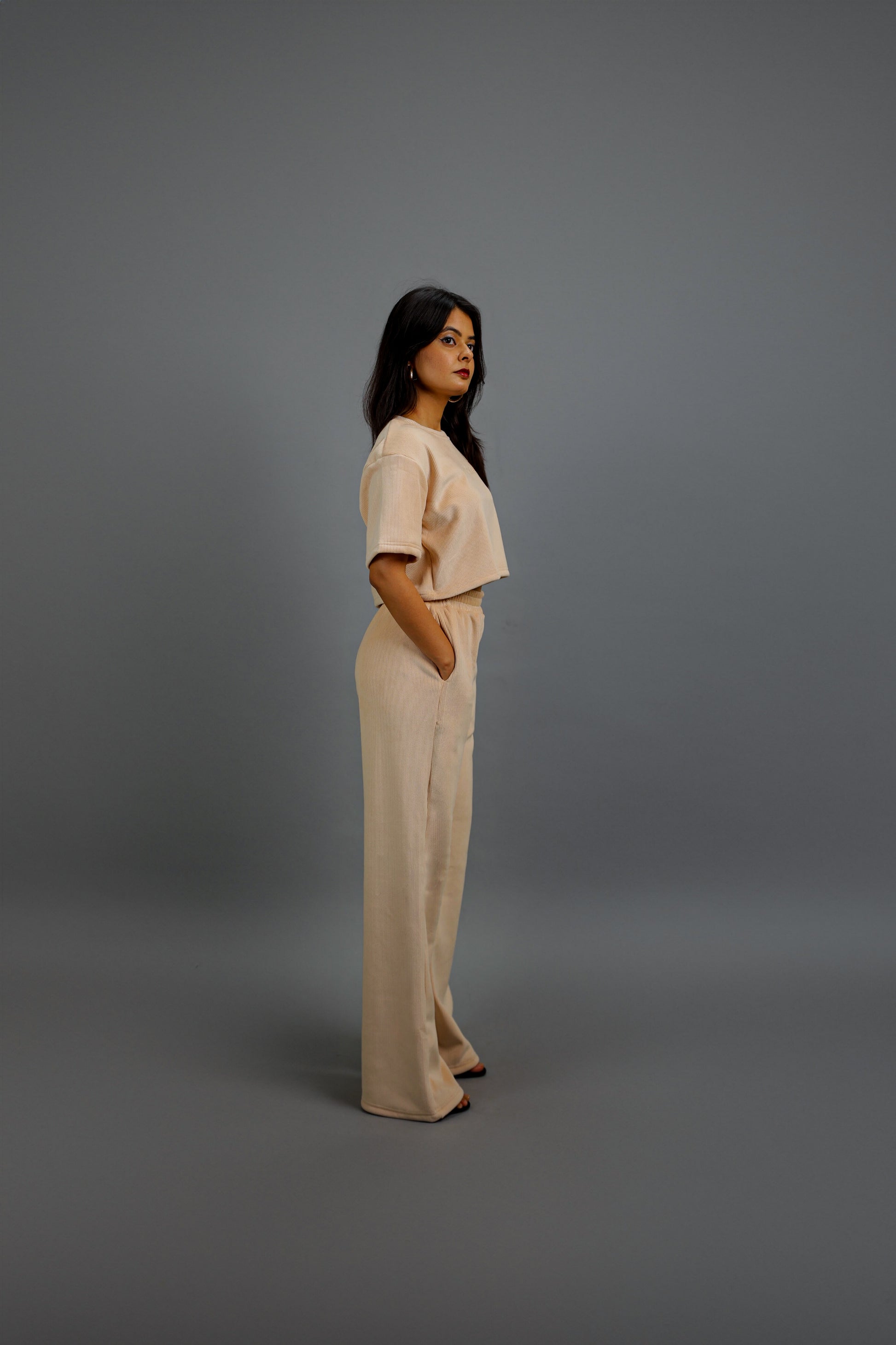 Champagne Oversized Cropped T-Shirt - Valphah