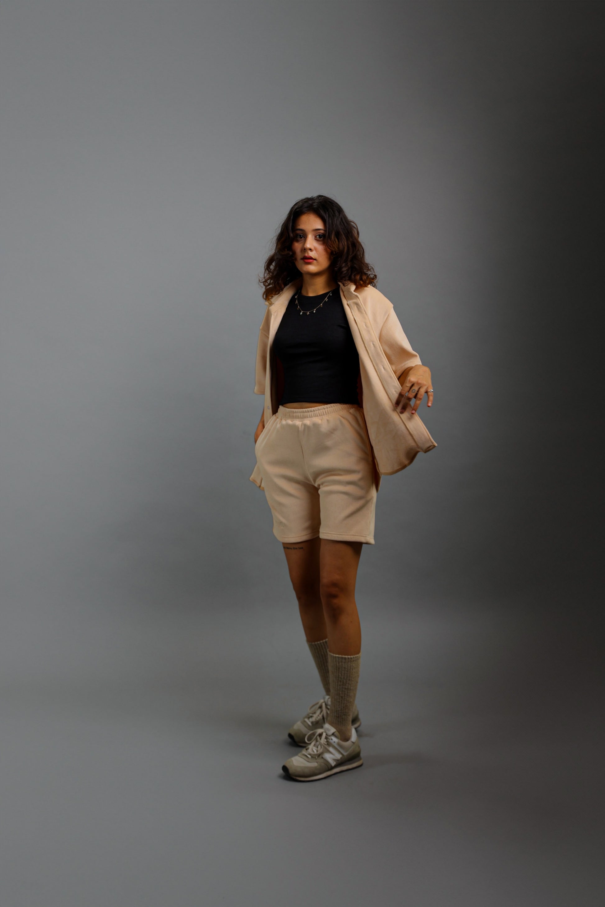 Champagne Oversized Shirt - Valphah