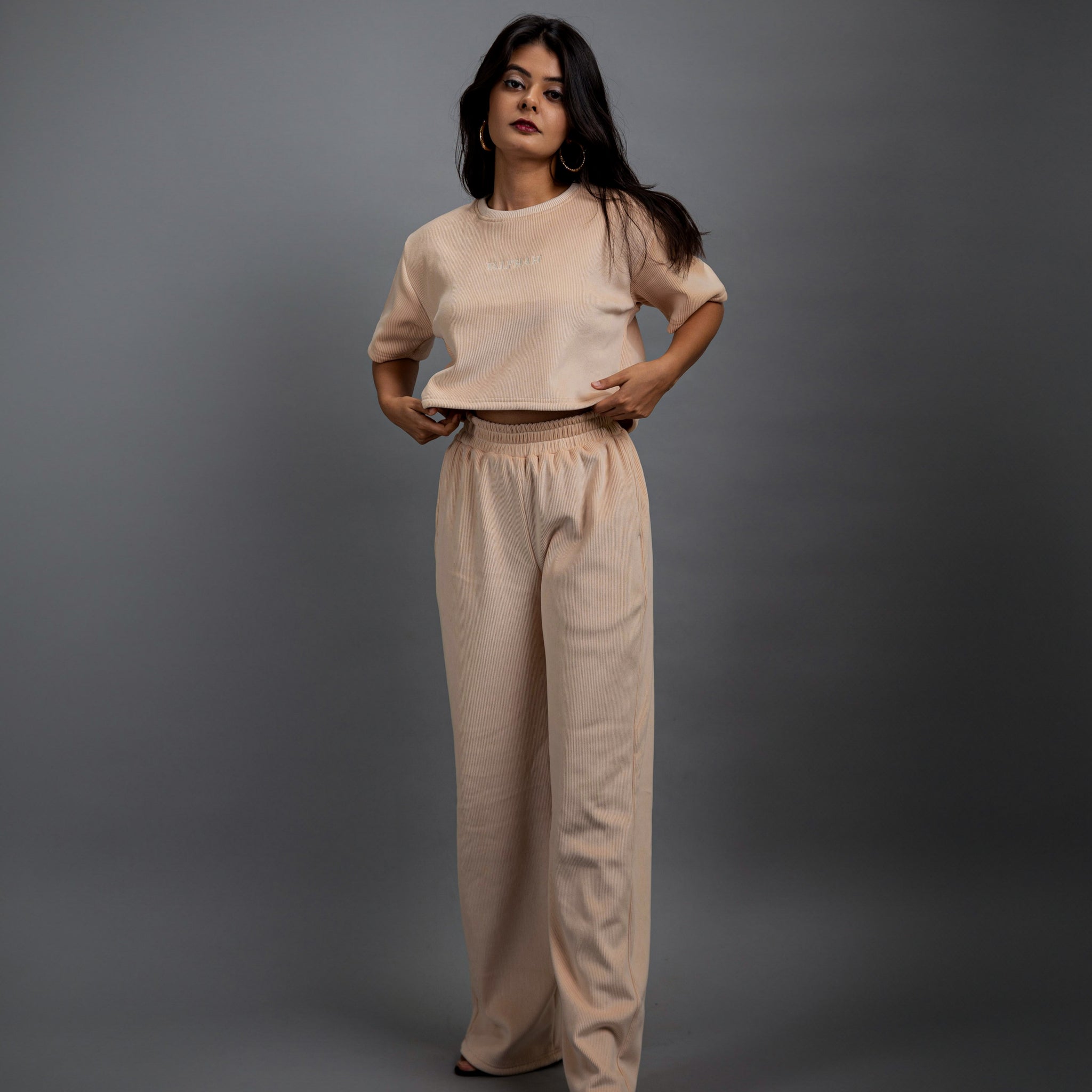 Champagne Oversized Cropped T-Shirt - Valphah