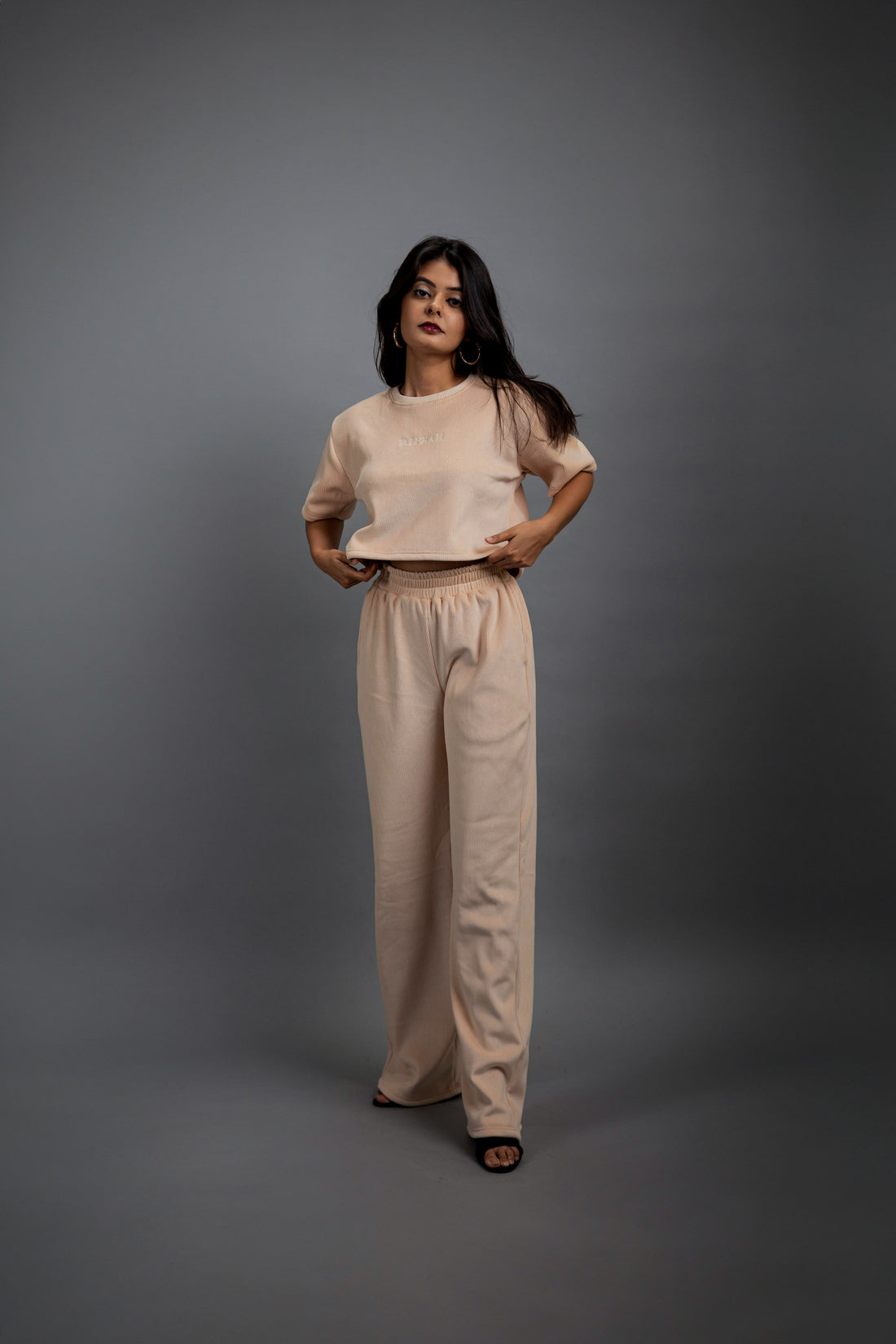 Champagne Oversized Cropped T-Shirt - Valphah