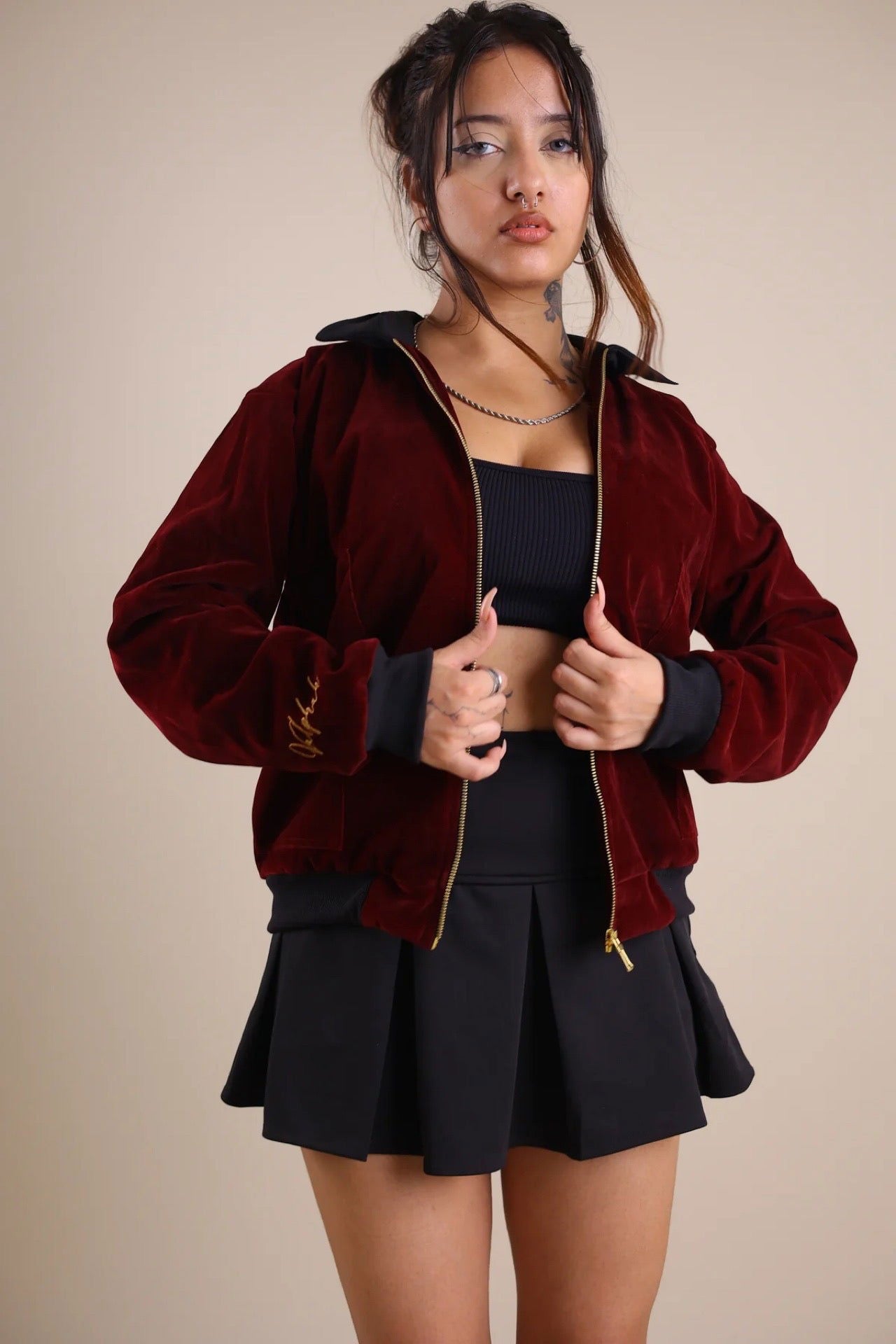 Mulberry Velvet Jacket - Valphah - 