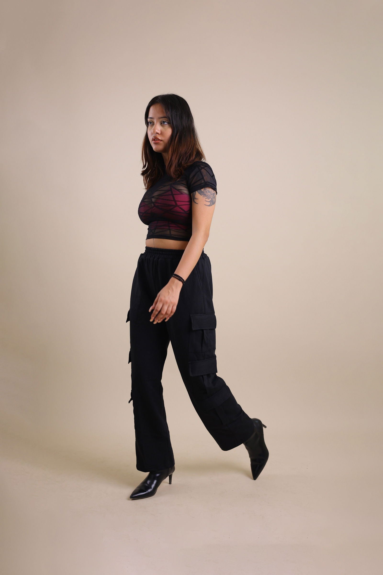 Noir Cargo Pants - Valphah - 