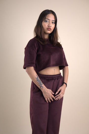 D-Wine Oversized Cropped T-Shirt - Valphah