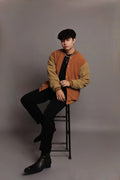 Vintage Brown and Beige Varsity Jacket - Valphah - 